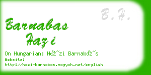 barnabas hazi business card